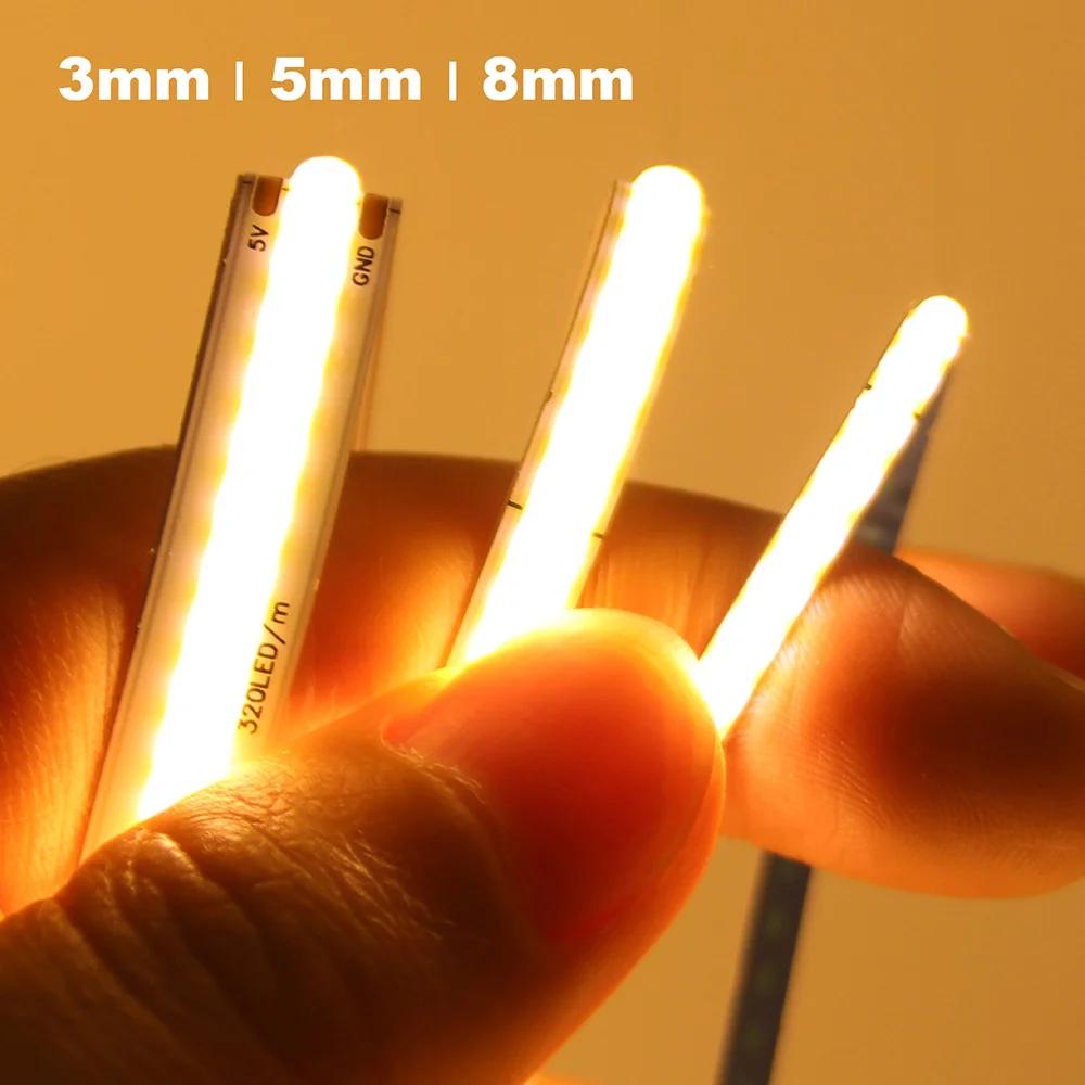 LED COB Ʈ , PCB е  , 320   ,  ߷ ȭƮ , 5V USB, 3mm, 5mm, 8mm